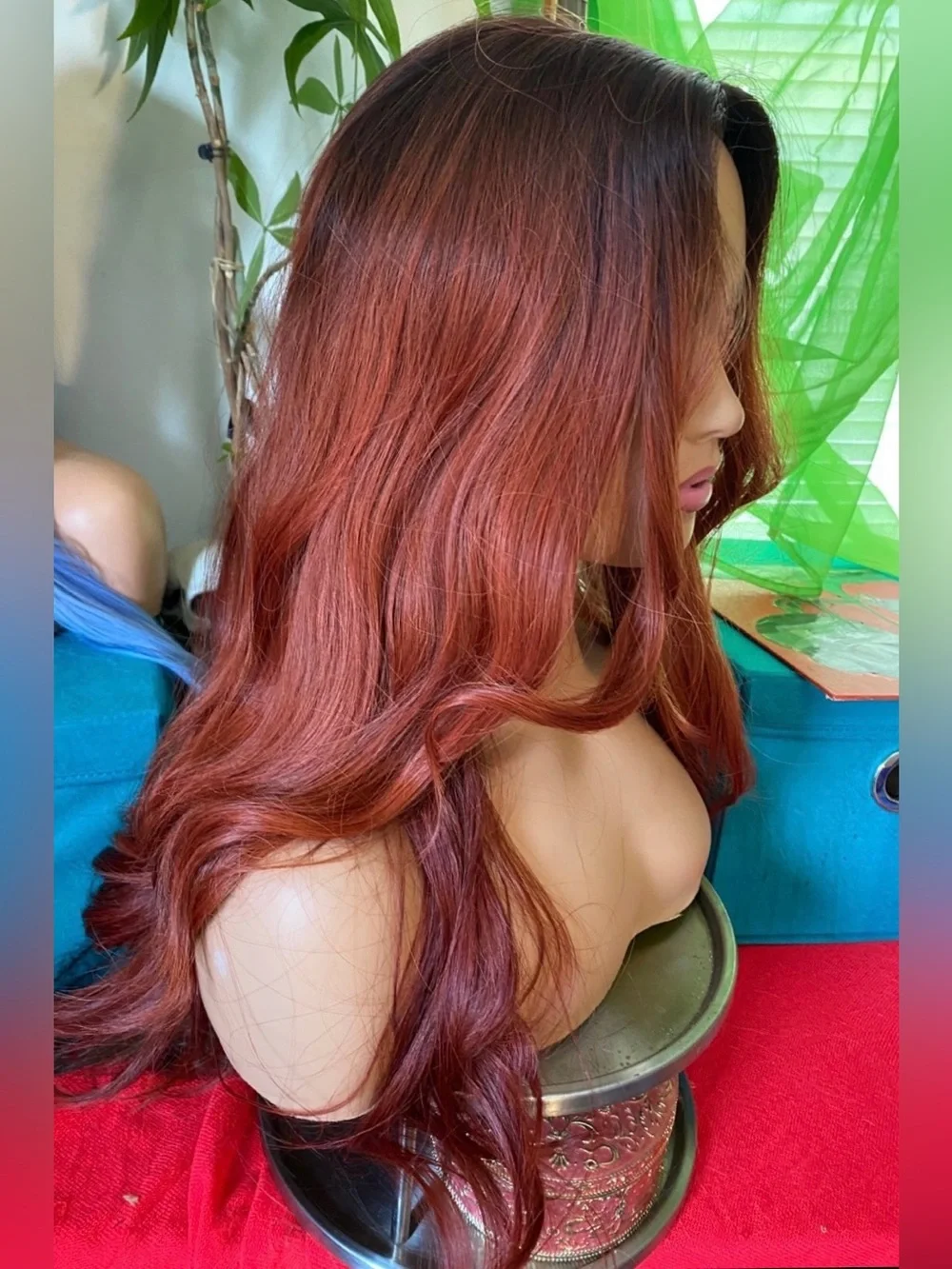 LAST ONE- Deep red ombré wig